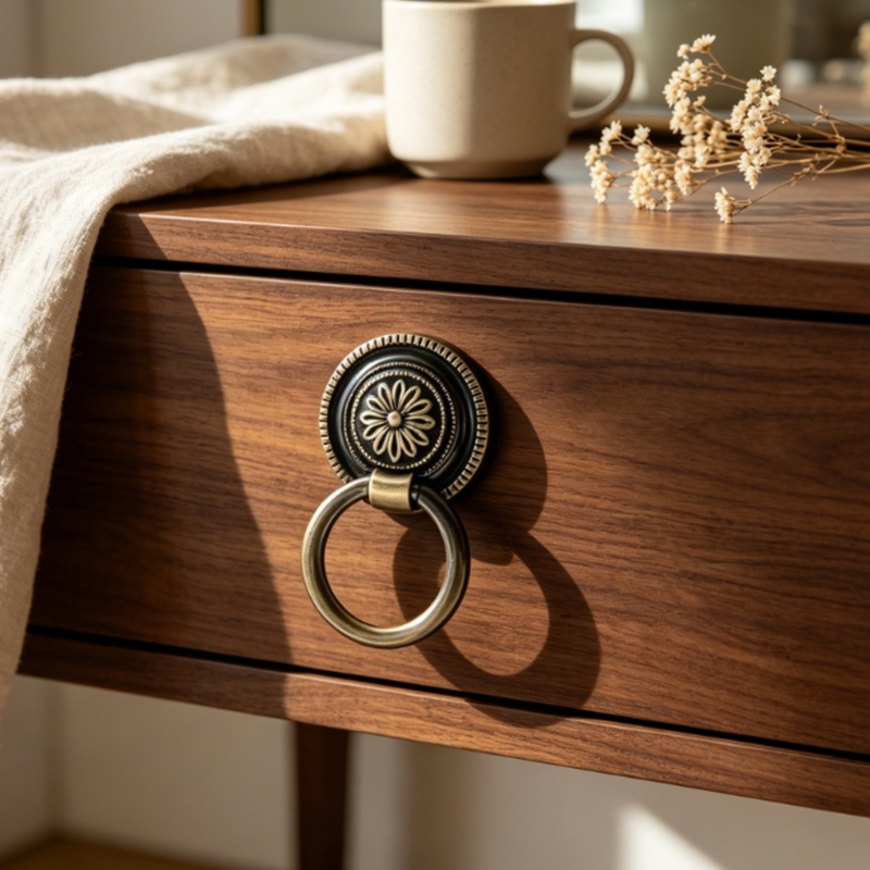 Furniture Hardware Drop Pulls - Set 6 antieke bronzen drop pull