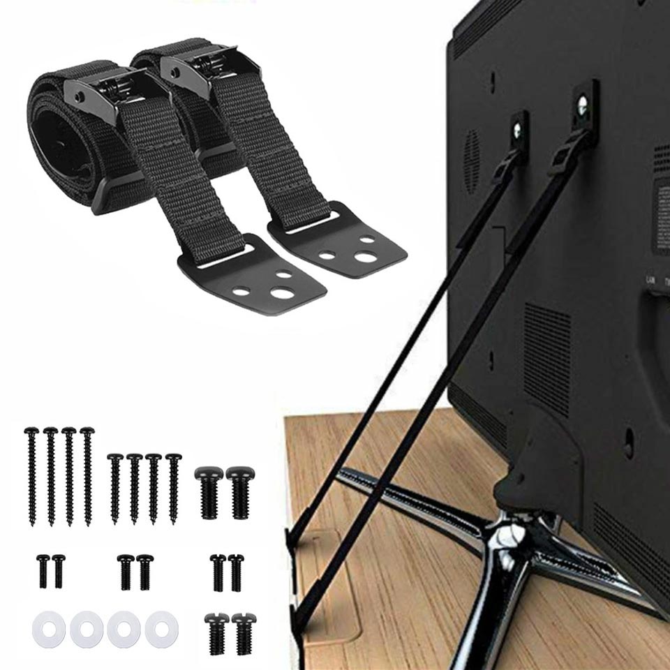 Furniture Hardware Manufacturer - 2-pack verstelbare tv-veiligheidsriemen, zelfklevende anti-tip meubelankers
