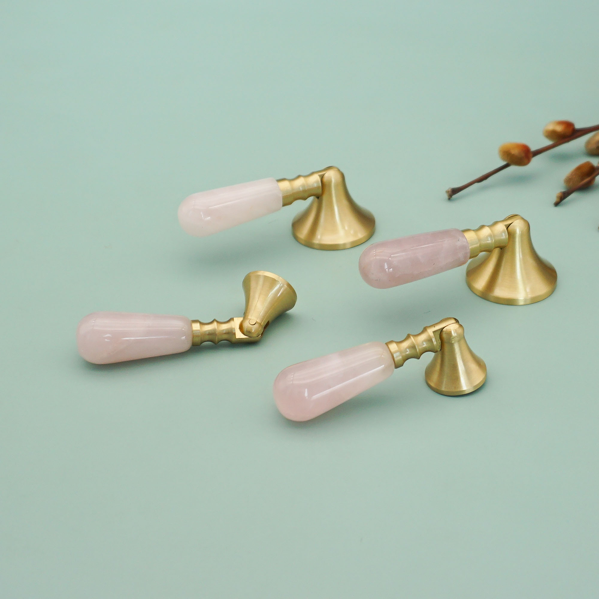 Roze kristal + messing deurkno - Furniture Hardware Drop Pulls recensie en prijs