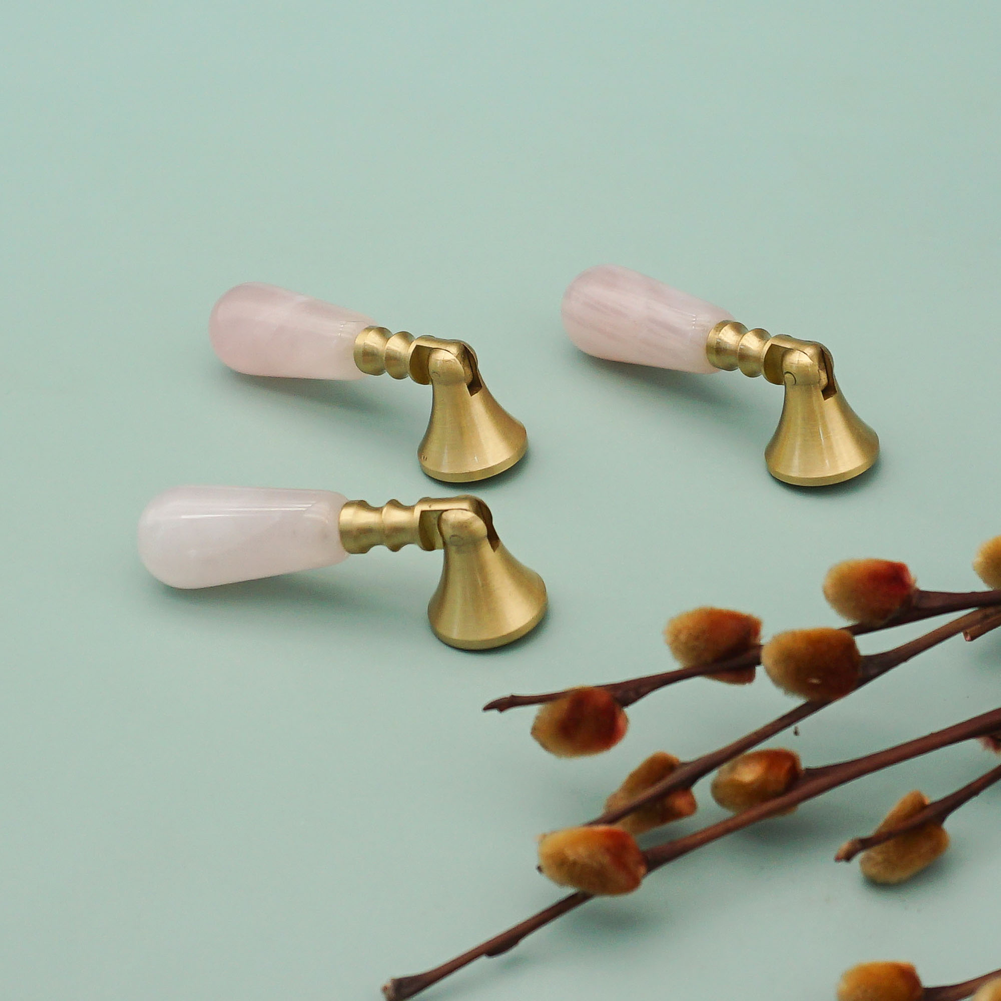 Roze kristal + messing deurkno - Furniture Hardware Drop Pulls recensie en prijs